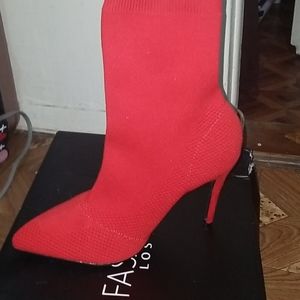 Fashion Nova red sock boot